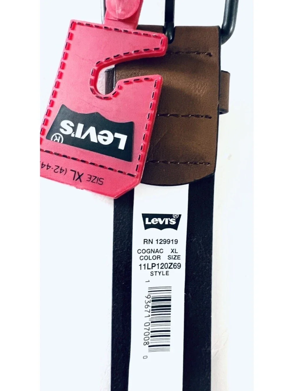 Levi’s Men’s Cognac Brown Belt XL 42-44 Matte Black Buckle New With Tags